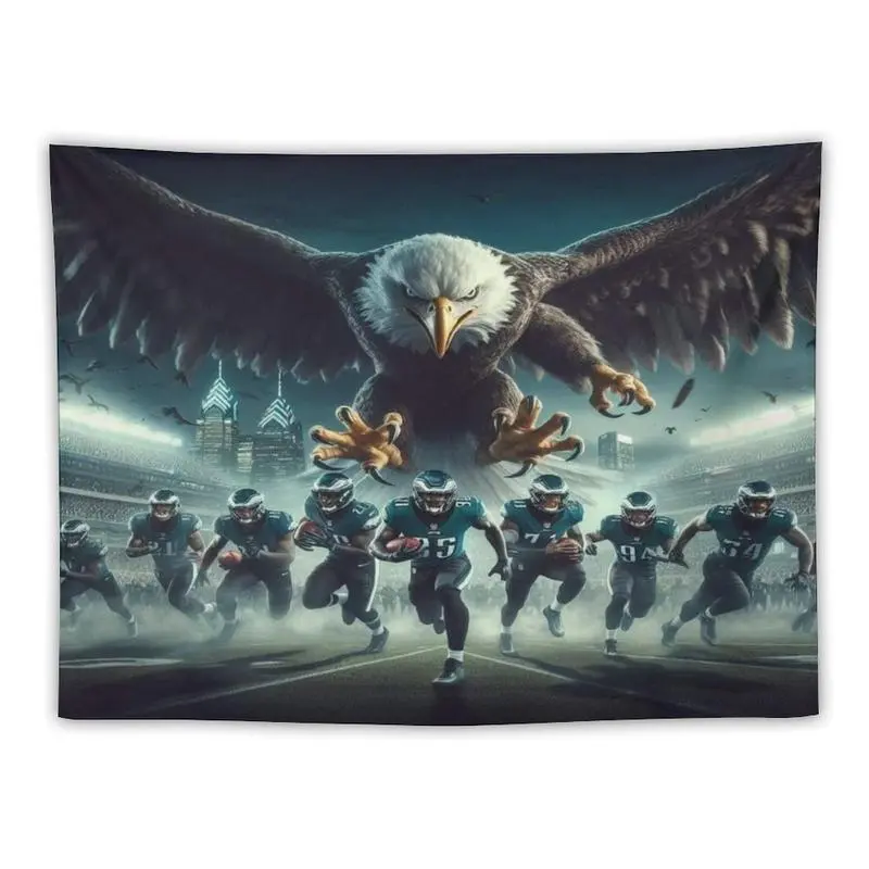 Philadelphia Tapestry Wall Hanging - Vibrant Sports-Themed Decor for Living Room, Bedroom, or Dorm - Polyester Fabric, Horizontal Design, Team Artwork, Living Room Artwork |       Team Spirit Decor |       Woven Texture