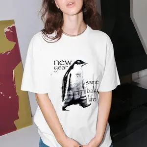 Unisex Fit Solid Color Cotton New Year Same Baka Life Printed Short-Sleeved T-Shirt
