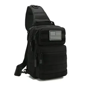 Tactical Sling Bag for Men & Women 900D Nylon Double Zipper Closure Adjustable Straps Multipurpose Daypack Fathersdaygift