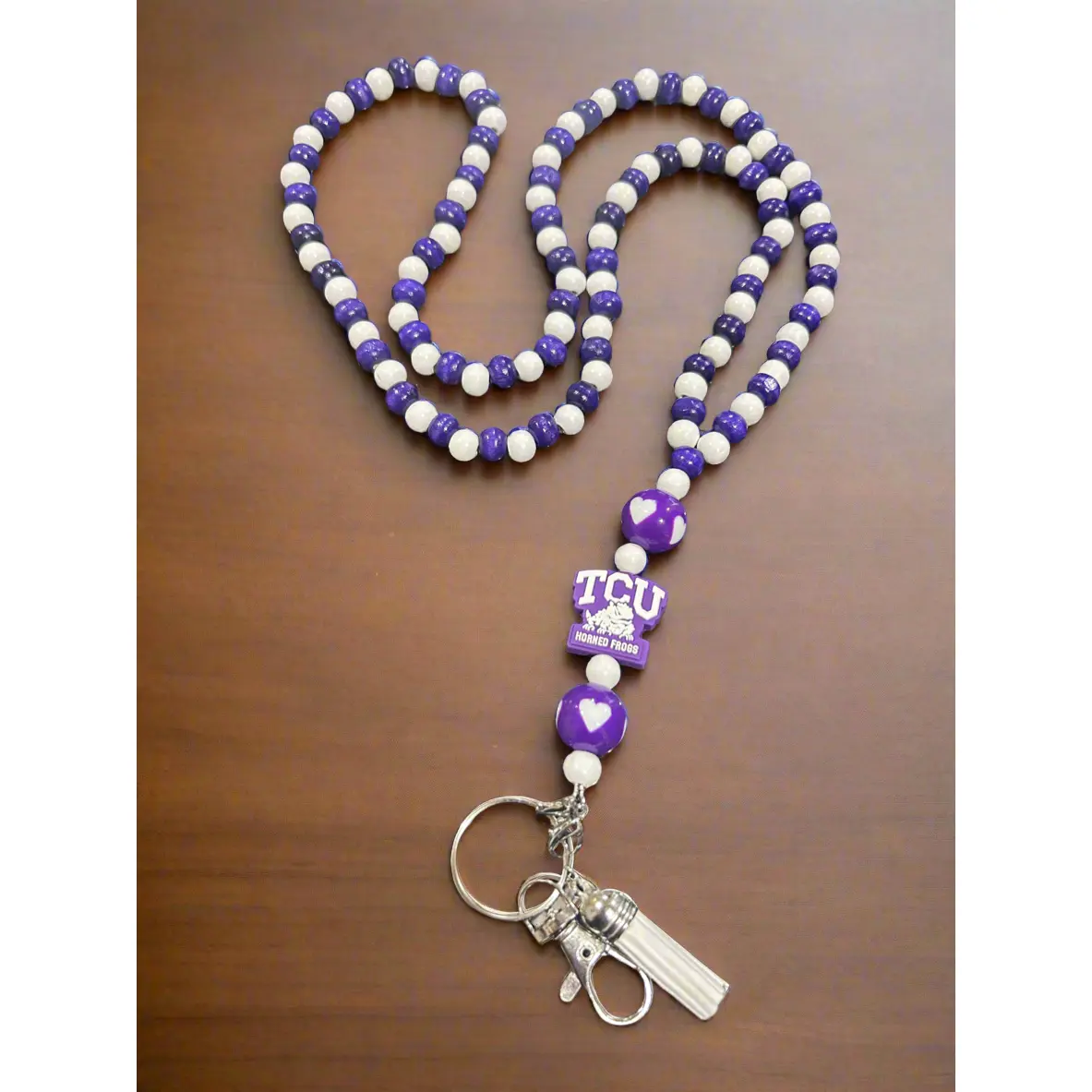 Horned Frogs Custom Beaded Lanyard