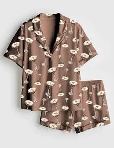 Women's Espresso Martini Wedding Drink Satin Pajama Set #PersonalizedPjs #BambooPajamas #MatchingSets #VintageVibe #PajamaCore