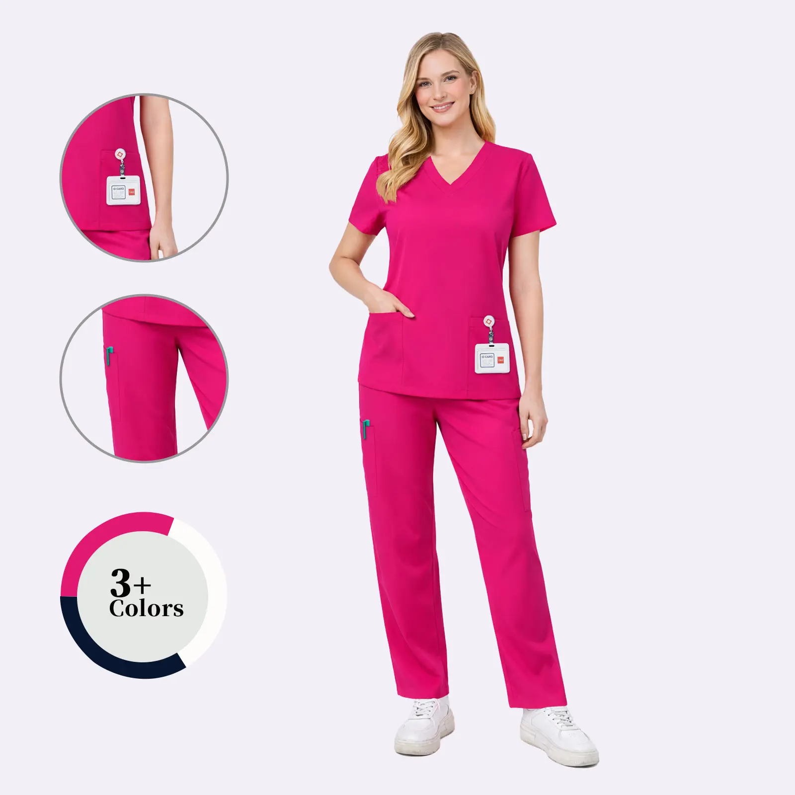 Cimmuovere Scrubs for Women Set - Stretch V-Neck Scrub Top & Jogger Pant with 6 Pockets Womenswear Trouser uniformed enfer meria scrub  stok 956 Lace Mini Skirt Set with Crop Top Sleeveless Up Tank Skirt Set Lead Apron Thyroid Shield and Flare Pants Two-P