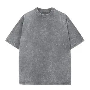 Men's Oversized Cotton T-Shirts Loose Fit Vintage Washed Tee Unisex Short Sleeve Casual Shirts Tops