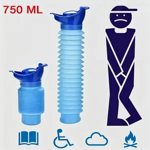 1 Set Shrinkable Outdoor Standing Urinal, Leak-Proof Portable Travel Urine Bucket, Reusable Emergency Toilet for Car, Camping, Hiking and Long Trips