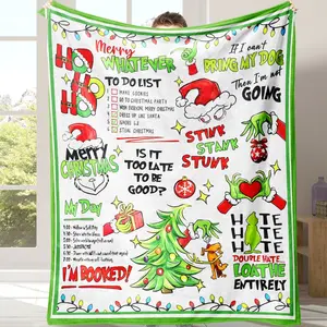 Christmas Tree Flannel Blanket Soft Comfortable Napping Office School Home Picnic Travel Gift, 1pc Novelty Flannel Blanket