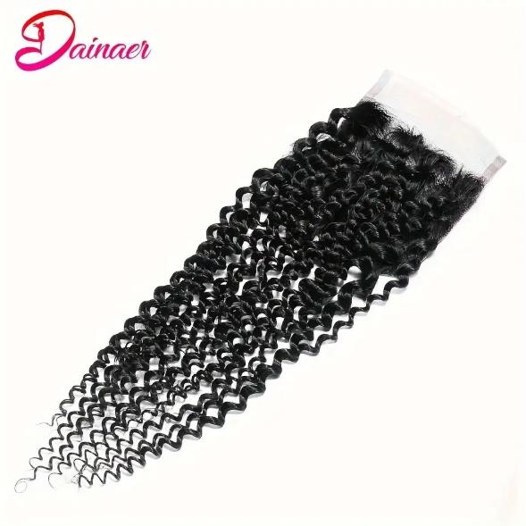 4x4 HD Transparent Lace Closure Mongolian Afro Kinky Curly 100% Remy Human Hair, Natural Color, Invisible Scalp, No Tangle & Shedding Free for Black Women 8 - 16 inches