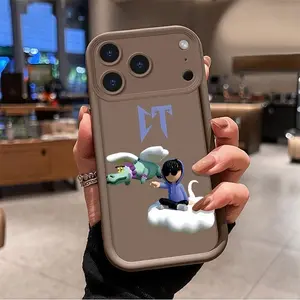 CT sad boy pattern Suitable for iPhone 15, 16, 14, 17 Pro Max Air 13, 12, 11 XR XS Plus E phone case, soft TPU bumper anti drop protection, sturdy and durable, suitable for girls