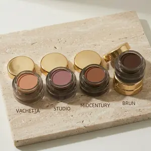 Silky Luxury Velvet Cream-to-Powder Eyeshadow, Compact Buildable Beige Matte Single Lid Eye Shadow, Long-Wear Non-Creasing Neutral Makeup (Vachetta, Studio, Midcentury, Brun)