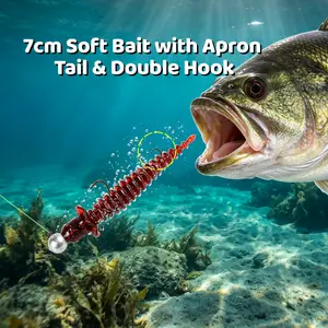 5pcs/10pcs 7cm Pre-Loaded Dual Hook Soft Lure, Realistic Tear-Resistant Soft Bait for Freshwater Fishing, Bass, Bluegill, Trout, Sea Bass
