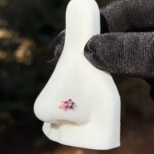 Flower nose ring piercing