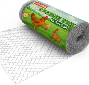 Chicken Wire, 15.7 in x 6.6 ft Garden Fence, Wire Mesh, Chicken Wires Fencing, Mesh Hexagonal Galvanized Metal Poultry Netting for Chicken Coop Rabbit Dogs Barrier (15.7 in x 6.6 ft)