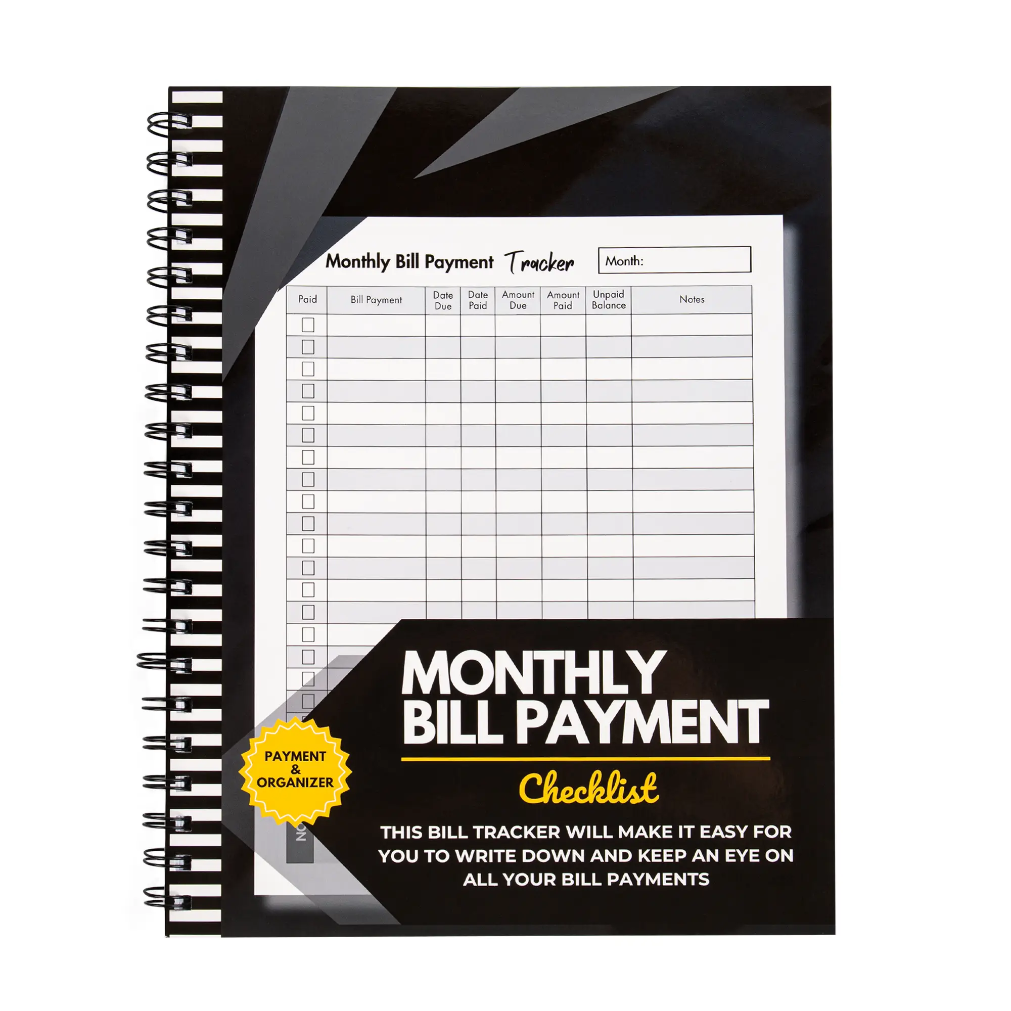 Efficient Finance Organizer Notebook Monthly Bill Payment Tracker 8.5x11 Inch 108 Pages Premium Paper Money Management Checklist for Personal & Profes