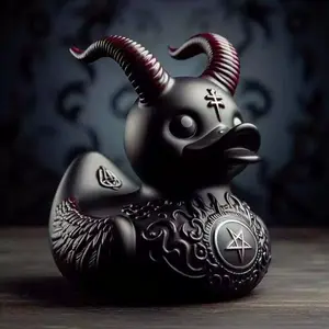 Gothic Duck Statue Gift Basket, Unique Satanic Resin Sculpture, Indoor Decor for Home, Punk Style Collectible Ornament