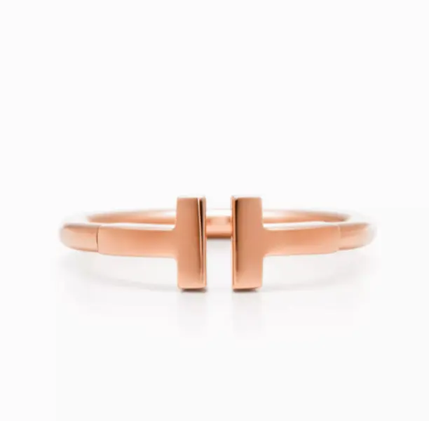 Pre-owned Tiffany T Wire Ring in 18k Rose Gold Elegant Everyday Ring Solitaire Ring Engagement Wedding Rings Promise Ring