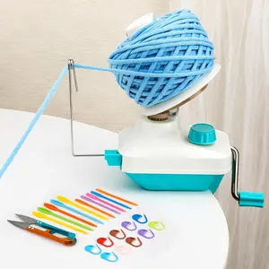 Hand-Operated Easy-to-Install Yarn Ball Winder Spinner Knitting Yarn Cake Roller with Yarn Needles Set for Crocheting, The Helper for Knitting Lovers