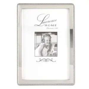 LawrenceFrames  4 x 6 in. Bead Picture Frame, Silver