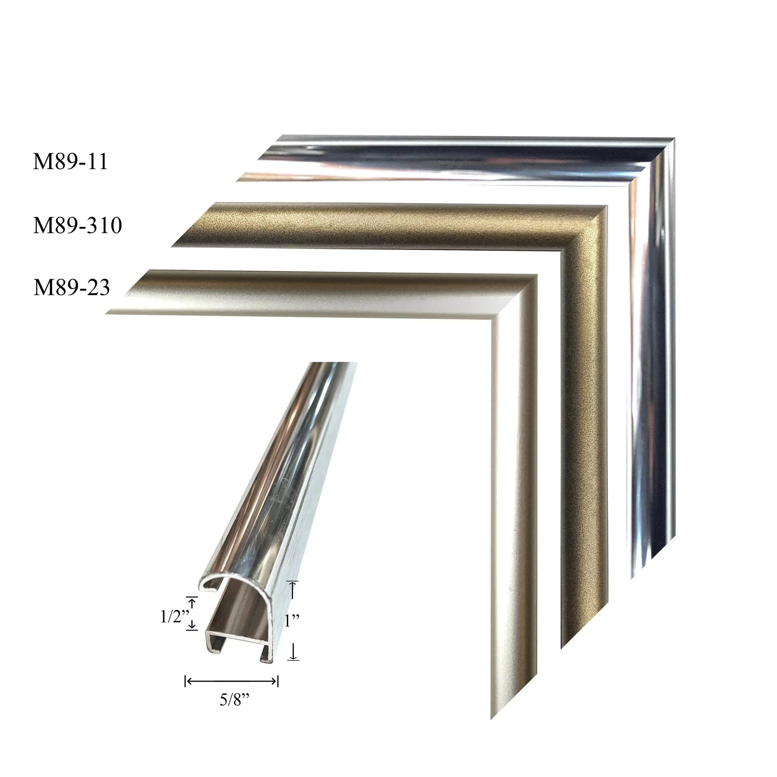 Custom Cut Picture Frame - Sectional Metal - CMI Metal Moulding M89 Designer Series 2 (Must order 2 packs to complete 1 frame)