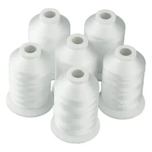 Simthread 6 Spools Polyester Machine Embroidery Threads 1000M(1100Yards) for Brother, Babylock, Janome, Pfaff, Singer, Bernina and Other Home Machines