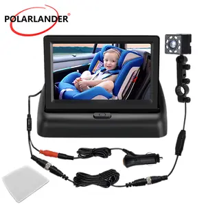 4.3 inches HD Night Vision 4.3'' Baby Car Mirror Smart Baby Monitor For Safety Mirror Crystal Clear Wide Angle View for Real-Time Safety Monitoring