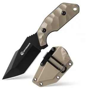 Small Knife with Sheath Full Tang 5Cr14MoV Steel Blade for EDC, Camping, Fishing