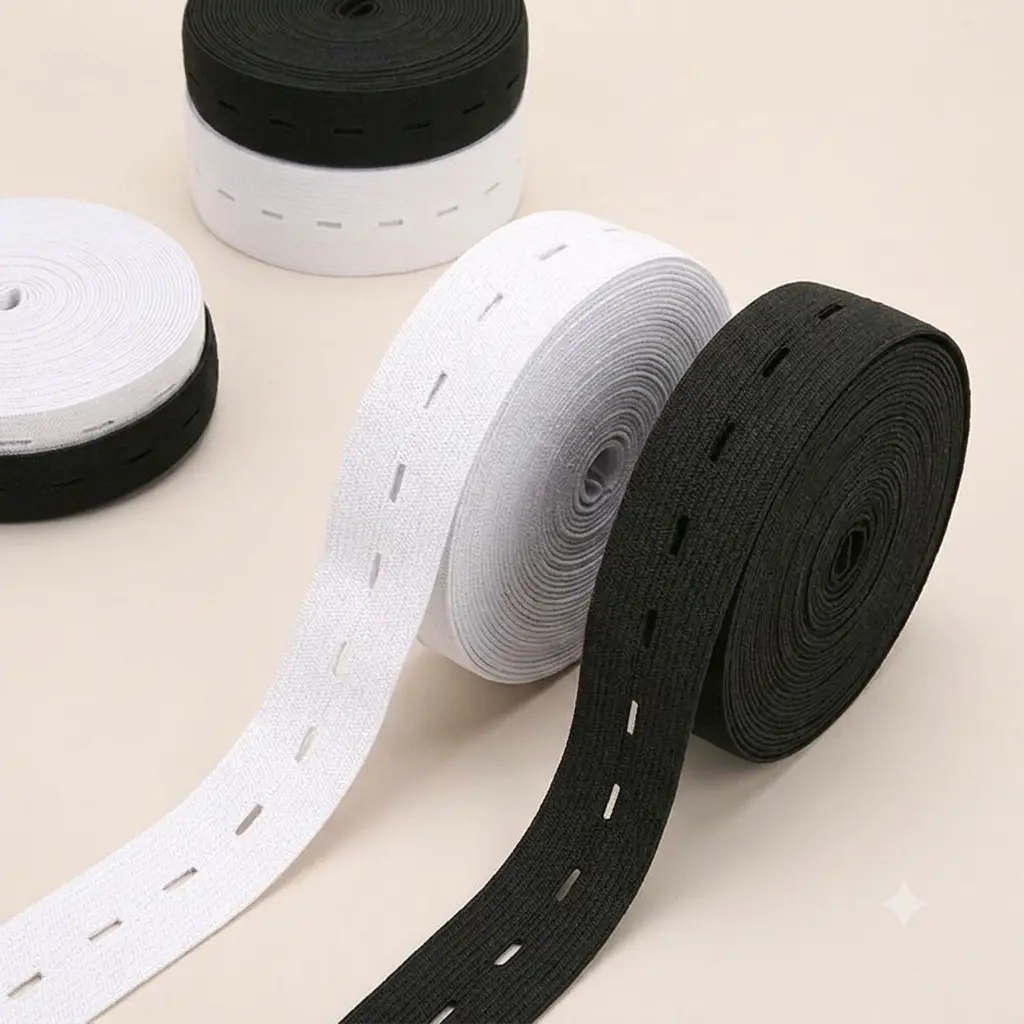 Perforated Durable Elastic Stretch Band - 1 Roll, 2.0cm(0.78in) Waistband, Cuff Tightener, Clothing Fixer for DIY Sewing & Home Crafts