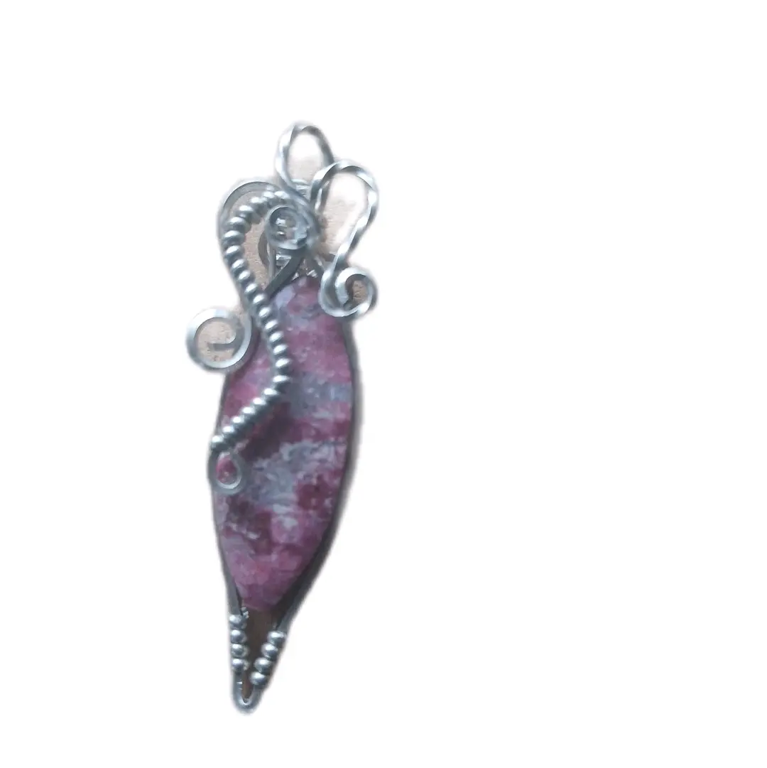 Sterling silver rhodonite pendant