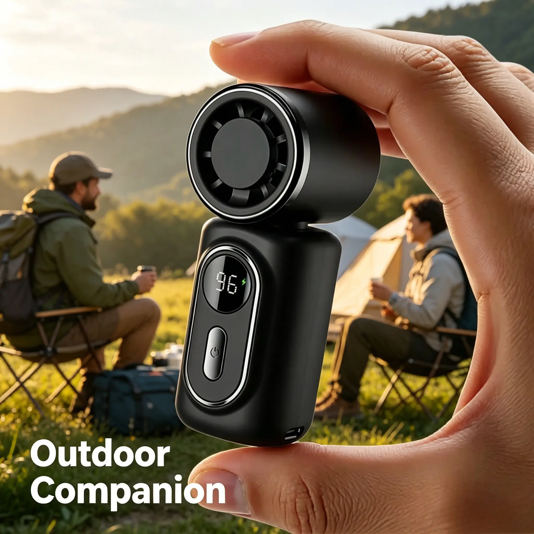 2026 New Model,Mini Portable Handheld Clip Fan, Portable Fans Rechargeable, 3-in-1 Rechargeable 3000mAh Battery, 5 Speeds, 180 degrees Adjustable Airflow, USB Cooling, Perfect for Travel, Office, and Personal Use