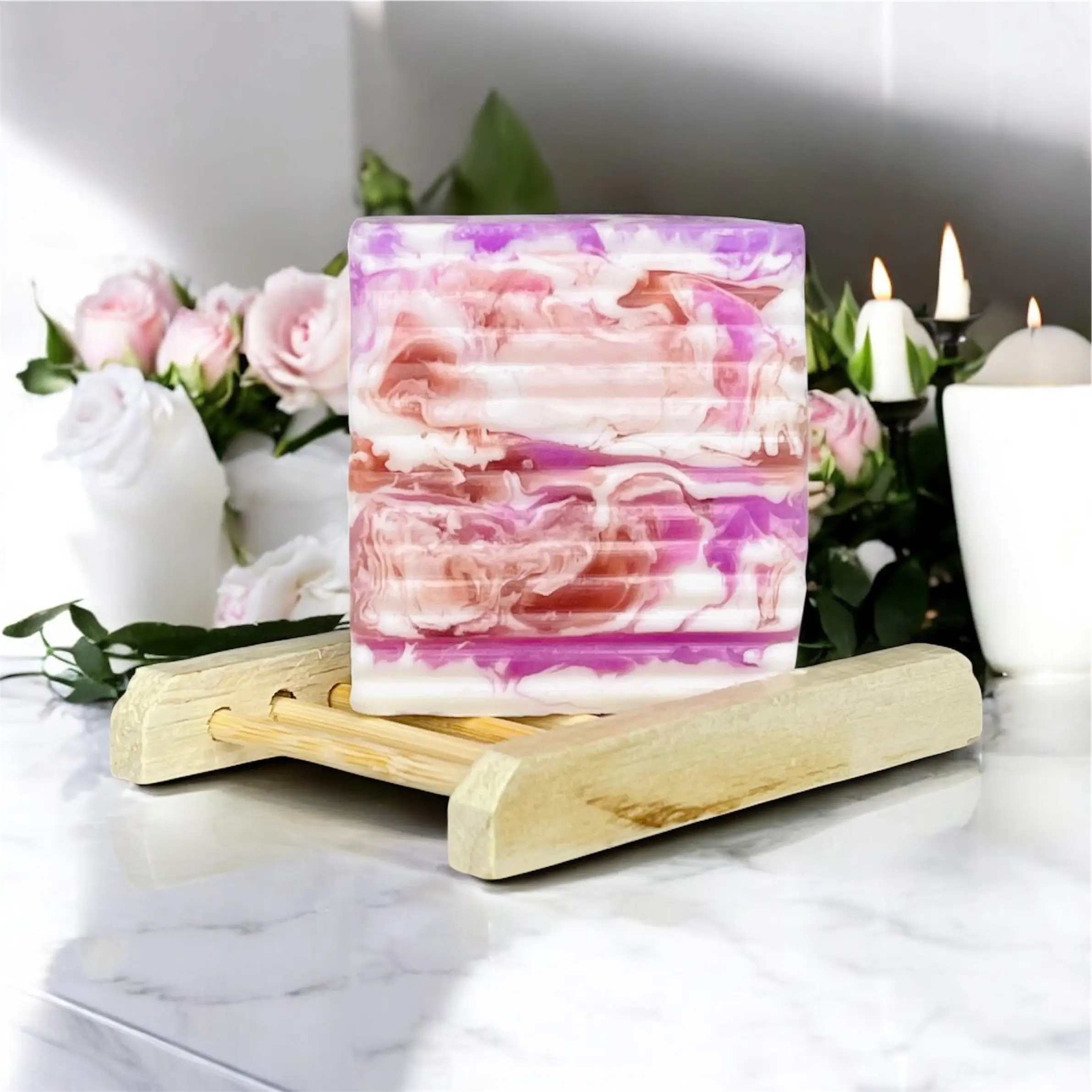 Paris J Rose Pearl Yoni Cleansing Bar - All Natural pH Balancing Cleansing Bar with Natural Herbs and Essential Oils