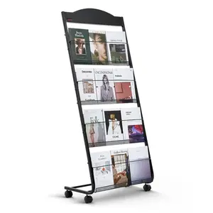 VEVOR Brochure Display Rack, 20 Pockets Magazine Literature Display Stand, Portable Floor Standing Magazine Rack, Metal Newspaper Catalog Holders for Shop, Exhibitions, Office, Trade Show, BlackVEVOR Super Brand Day