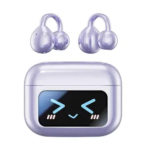 NEWYEAR  Clip On Ear Headphones with Full Color Touchscreen Bluetooth 5.4 Noise Cancelling Waterproof Smart Wireless Earphones for Faster Stable Connection