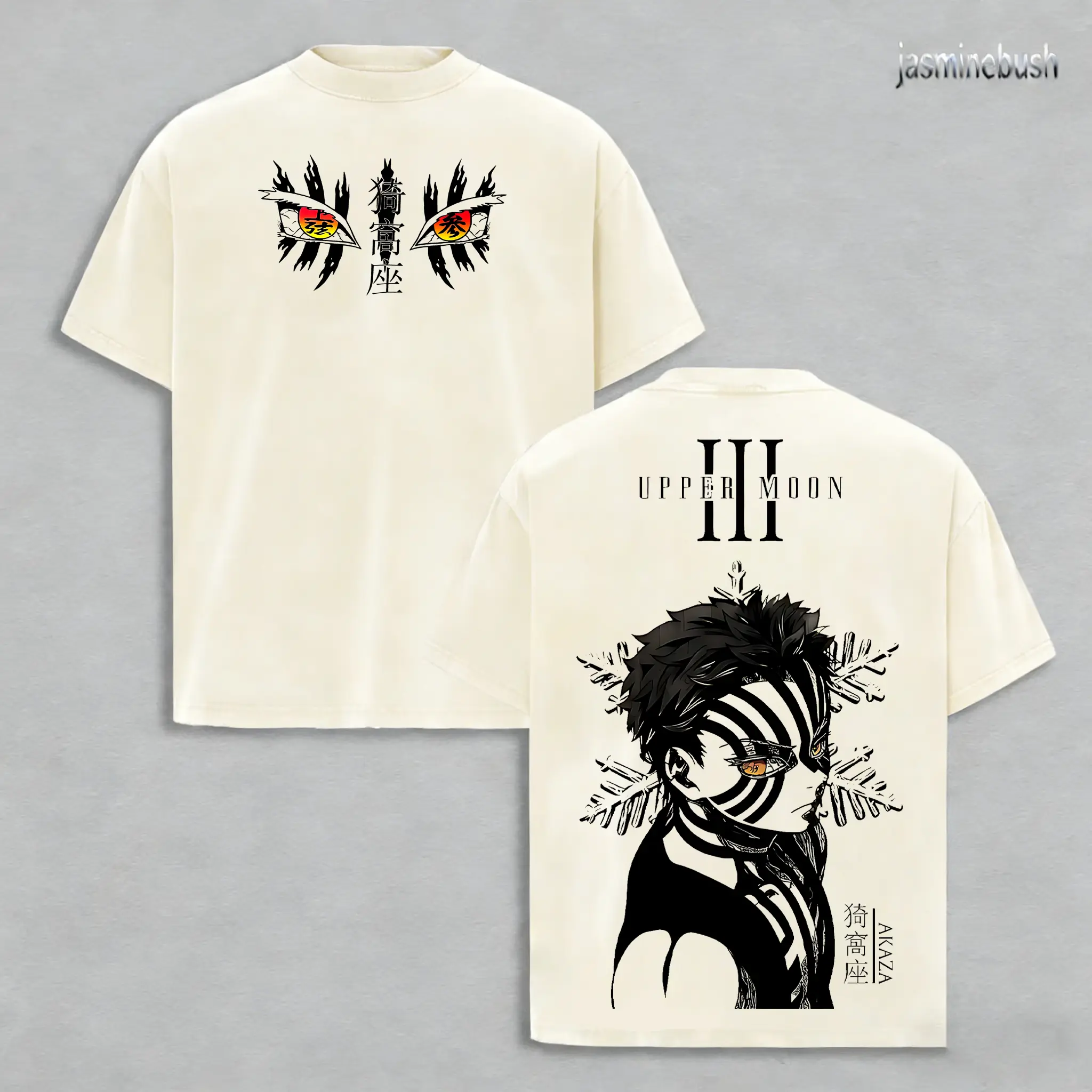 Akaza Upper Rank 3 Graphic Tee, Vintage Washed Oversized Shirt