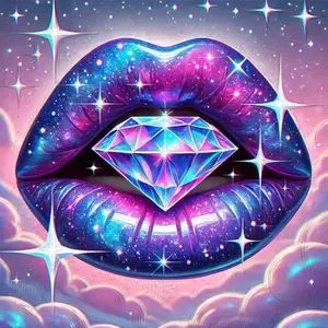 5D DIY Diamond Arts Colorful Painting Kit, 1 Count Lip Shaped Diamond Arts Colorful Painting, DIY Decorative Art Picture for Beginner, Crafts