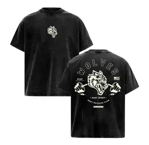 Darc Sport Wolves Gym Washed Tee v6: Luxe Heavyweight Cotton Workout Shirt Blending Gymnastic Fan Merch Charm, Versatile Streetwear Must-Have, Vintage Hip-Hop Energy, and Retro Flair – Ultimate Limited Edition Gift for Sports Fans