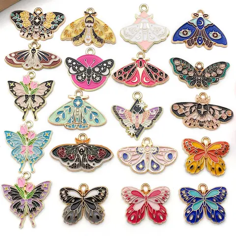 Mixed Color Butterfly Design Pendant, Fashionable Jewelry Making Accessories for Bracelet & Necklace, Trendy All-match & Exquisite DIY Jewelry for Birthday Gift, Bangle Charms, Beads Charms, Beading Accessories, Diy Jewelry Decoration