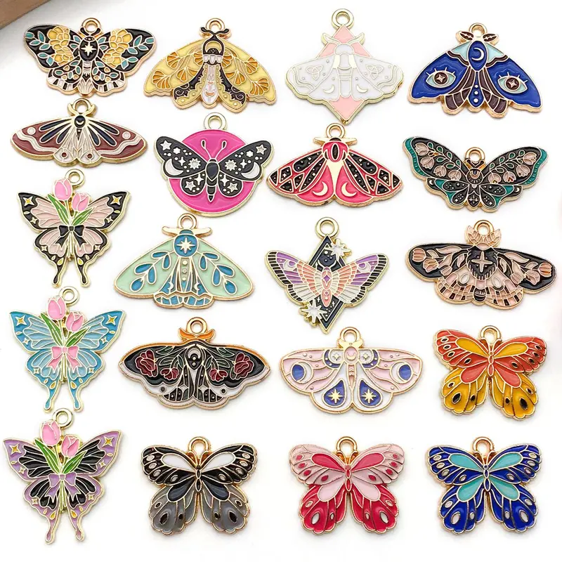 Mixed Color Butterfly Design Pendant, Fashionable Jewelry Making Accessories for Bracelet & Necklace, Trendy All-match & Exquisite DIY Jewelry for Birthday Gift, Bangle Charms, Beads Charms, Beading Accessories, Diy Jewelry Decoration