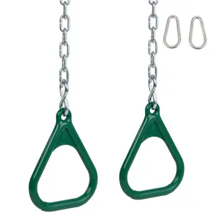 Swing Set Stuff Inc. Playground Trapeze Rings With Chains (Pair) Green