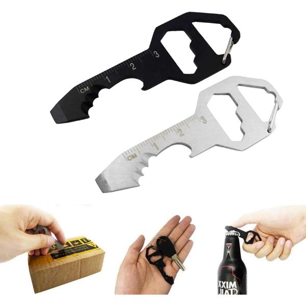 2PCS Keychain Multi Tool – EDC Essential Solid Compact & Convenient Multi Functional Design with Keychain for Everyday Carry