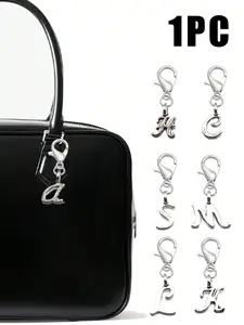 Silver Color Letter Pendant, Bag Decoration Letters A-Z, Cute Versatile Bag Charm, Multifunctional Keychain, Perfect Gift for Women