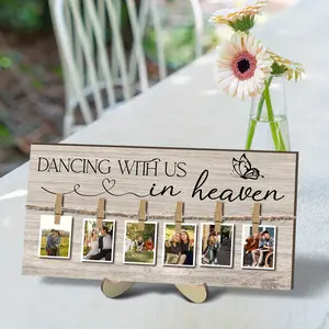 In Loving Memory Wedding Sign with Clips, Wooden Memorial Picture Frame, Sturdy Frame Design, Family Keepsake Decoration, Home Decor Gift Idea
