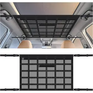 Car Ceiling Cargo Net with Zip,+Avoid Sagging Roof Cargo Bag for Toy,,Tickets,Road Trip Car Organizers and for Truck SUV