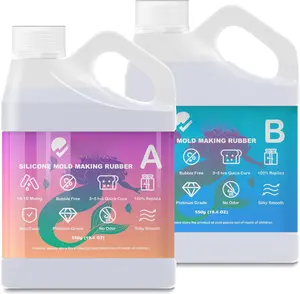 Mold Making Kit 20A  for Mold Making,  Mold Making Translucent 38.8 Oz, 1A:1B by Volume, Liquid  for Molds Making of , Soap, Wax, Clay, Concrete etc.