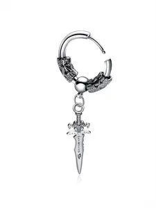 Gothic Style Sword Earrings Set, Unique Tight Fit Design, Individuality Statement Jewelry, Perfect for Gothic Fashion Lovers, Statement Hoops Earrings