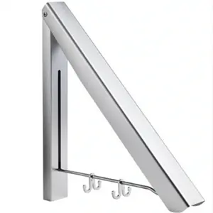 Clothes Rack Non-perforated Invisible Telescopic Drying Rack Wall-mounted Folding Toilet Clothes Rail