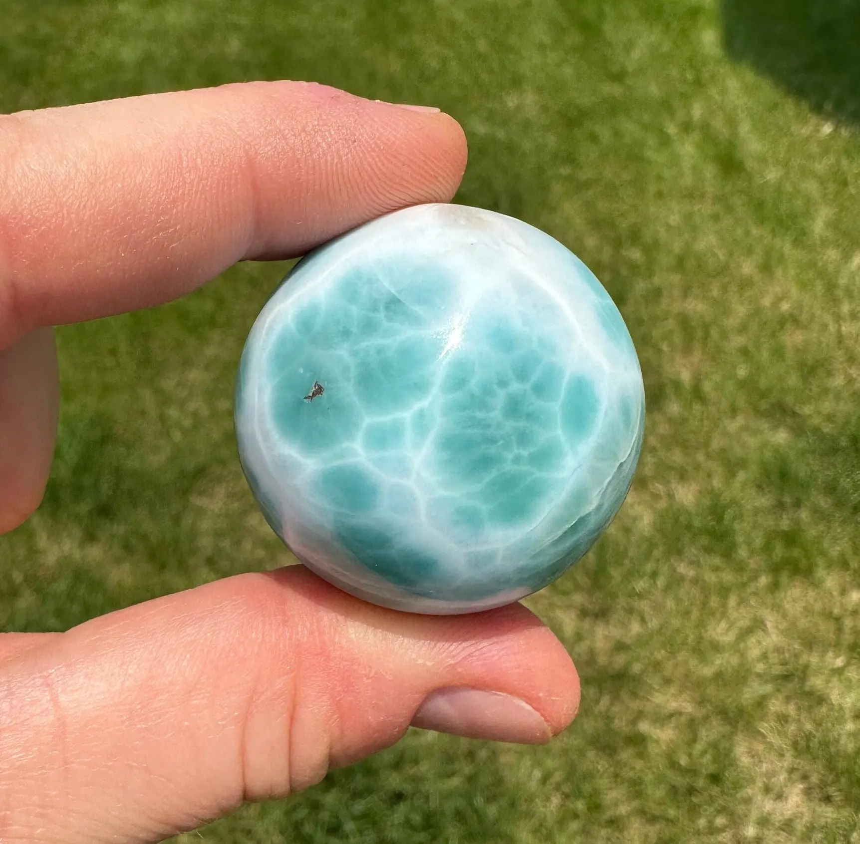 Genuine Grade AA Larimar Sphere - Perfect for Collectors and Crystal Enthusiasts