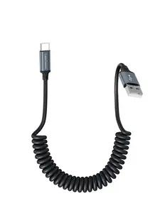 CableCreation Coiled USB-A to USB-C Cable for CarPlay & Android Auto, Fast Charging Car Cable Usb C Adapter