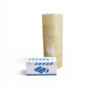 6 Pack Clear Packing Tape with Free Tape Cutter | Strong Adhesive Shipping Tape | Moving & Packaging Supplies