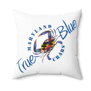 Blue Crab Throw Pillow, Maryland Blue Crab Accent Pillow, MD True Blue Crab Throw Pillow