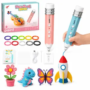 Essentials 3D Pen Set for Kids  - Includes 3D Pen, 10 Starter Colors of PLA Filament, Stencil Book + Project Guide, a Fun STEM Gift & Birthday Present for Ages 3+,summerwins