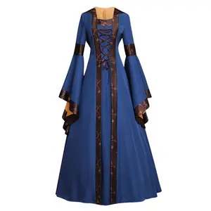 Medieval Hooded Long Flutter Sleeve Vintage Dress �C Renaissance Maxi Dress for Women