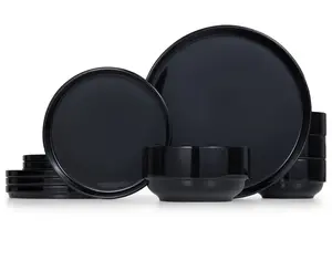 Dinnerware Set, 12 Piece Service for 4, Ceramic, Cambridge Classics Tableware Sets Dining Set